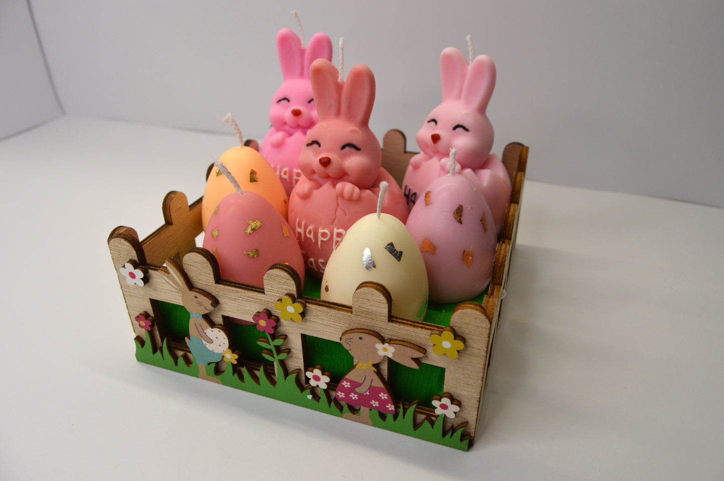 Zâmbete Pastelate – set decorativ de Paște