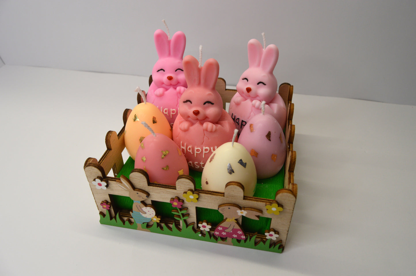 Zâmbete Pastelate – set decorativ de Paște