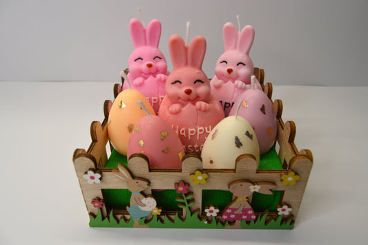 Zâmbete Pastelate – set decorativ de Paște