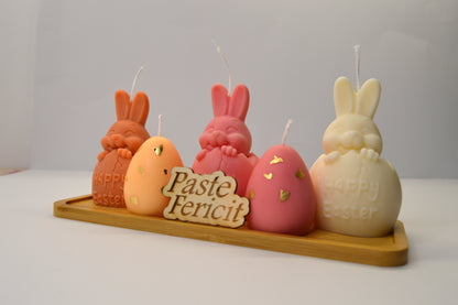 Bucurie Pastel – Set decorativ de Paște cu lumânări